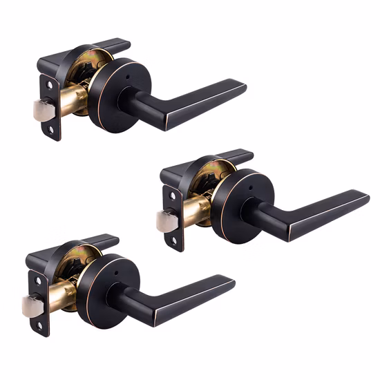 Zinc Alloy Door Handle Lock Security Lever Lock Quick Release Button Privacy Lever Door Lock