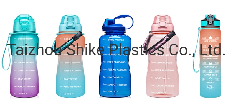 64oz/2.2L Wide Mouth Half Gallon Motivational BPA Free Plastic Water Bottle with Custom Sleeve