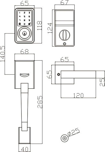 Maxal Smart Door Handle Lock Set Password/Key Door Lock