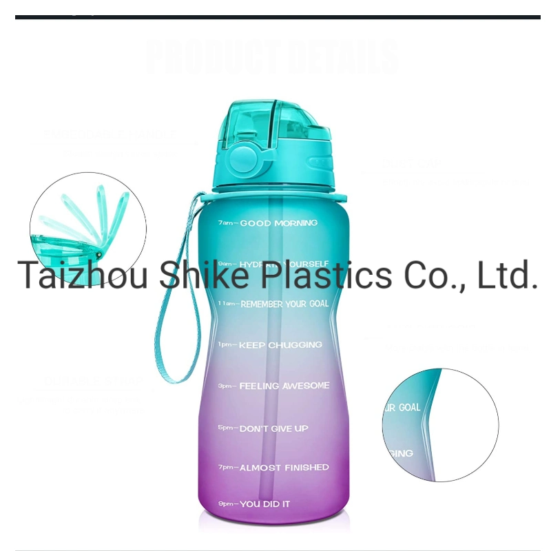 Half Gallon 2.2L Water Bottle with Sleeve and Straw Lid BPA Free Large Water Bottle 74oz Sports Water Bottle Jug with Handle